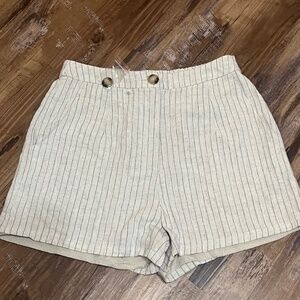 NWT FORE Collections Linen Pinstripe Shorts Size Small S